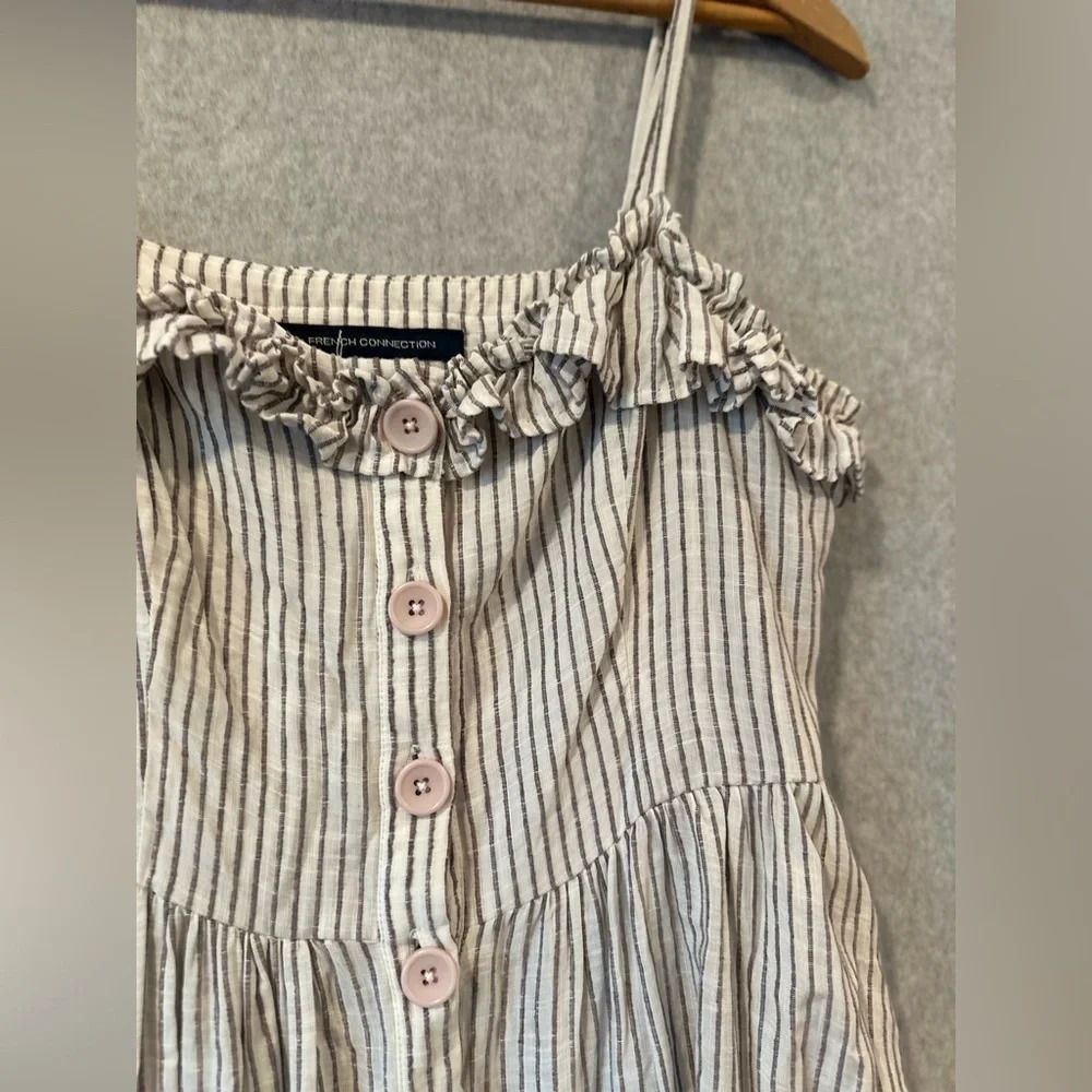 French Connection Button Front Laich Striped Ruff… - image 6